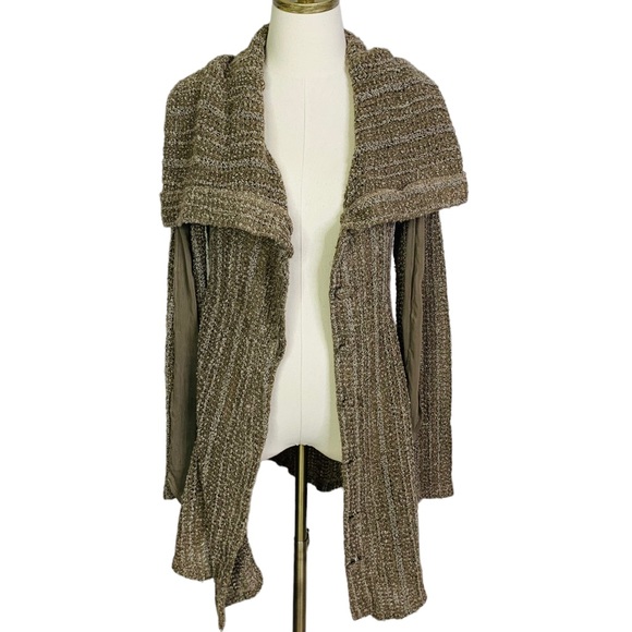 a'reve chunky knit textured weave cardigan LARGE 3390 - Picture 2 of 10